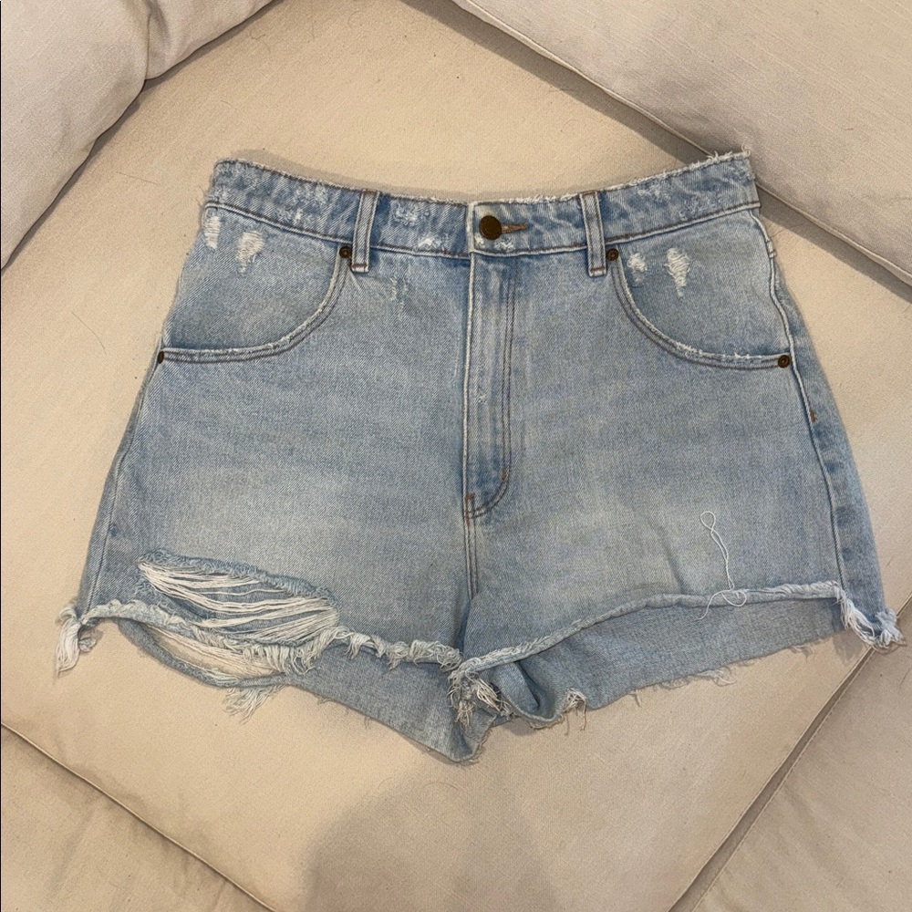 ROLLA'S Light Blue Distressed Jean Shorts